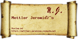 Mettler Jeremiás névjegykártya